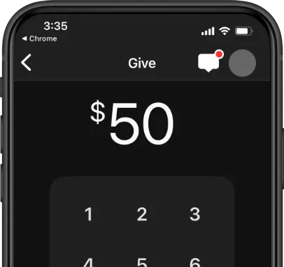 Online giving through church center.
