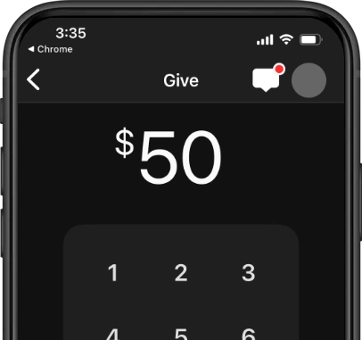 Online giving through church center.
