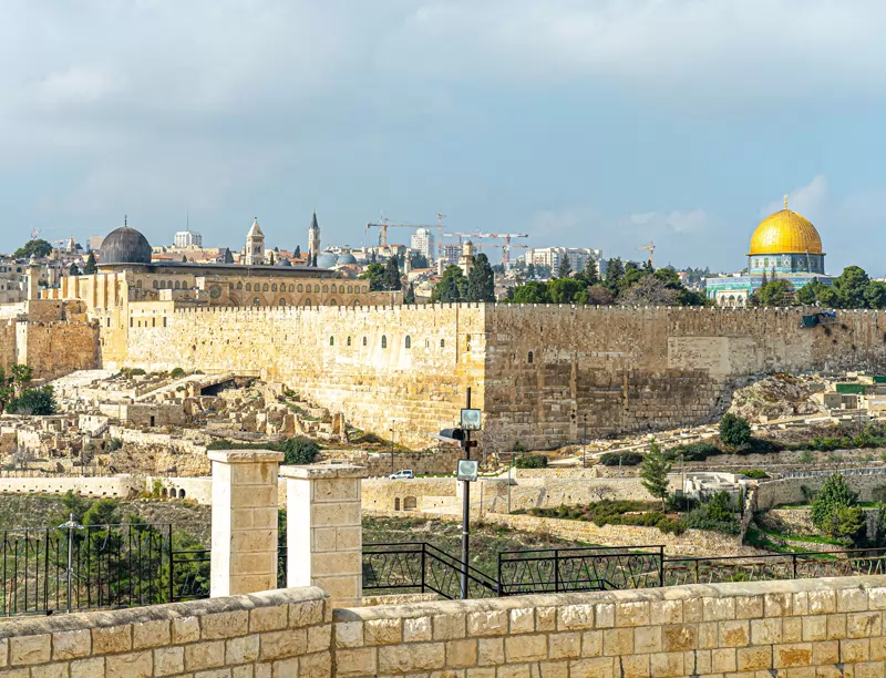 Israel view of the city and dome of the rock.