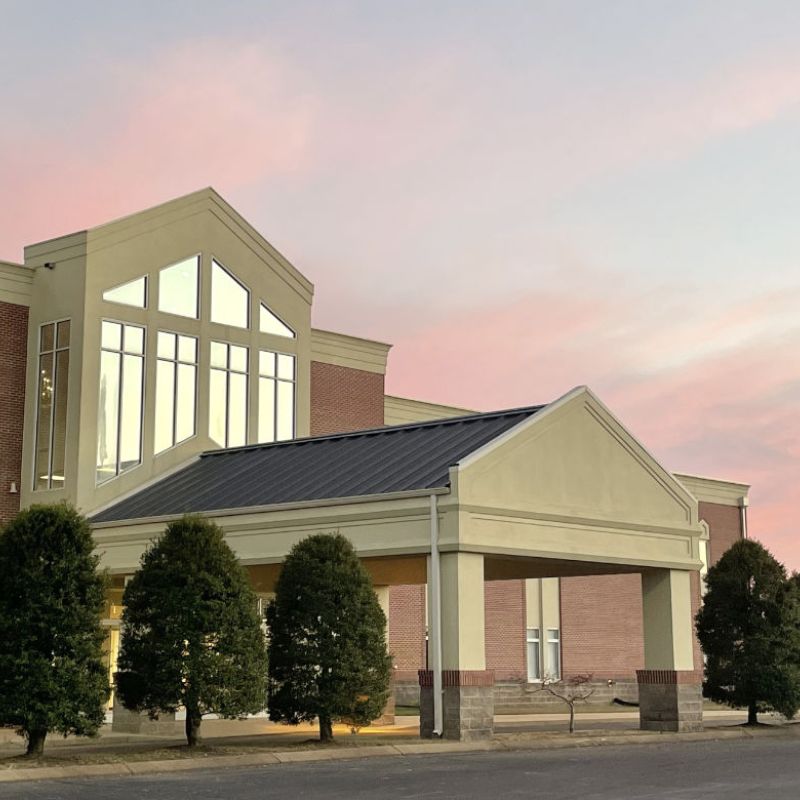 River of Life Church front entrance.